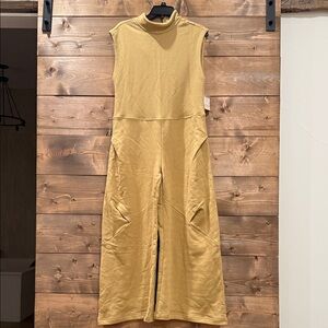 Free People Mustard Sleeveless Jumpsuit